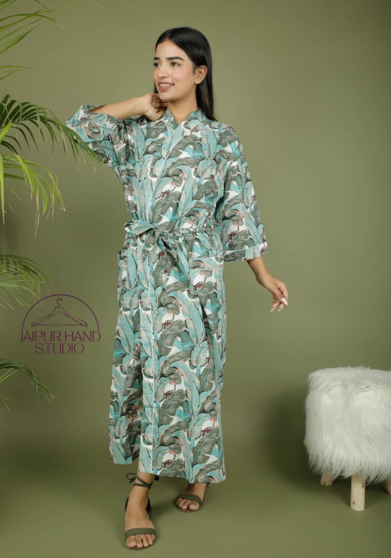 Women wear cotton bath robes | Hand block print Beach wear robes | Wedding wear kimono | Boho cotton robes | Bridesmaid robes | Gift for her