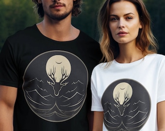 Hunting-themed t-shirt, sizes S-5XL, as a gift or gift idea for men and women // Hunter // Happy hunting // Deer antlers