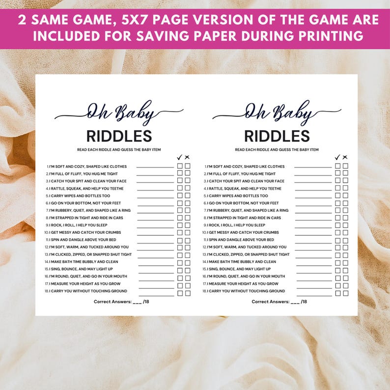 Oh Baby Shower Riddles Game,fun Minimalist Baby Shower Printable,guess ...