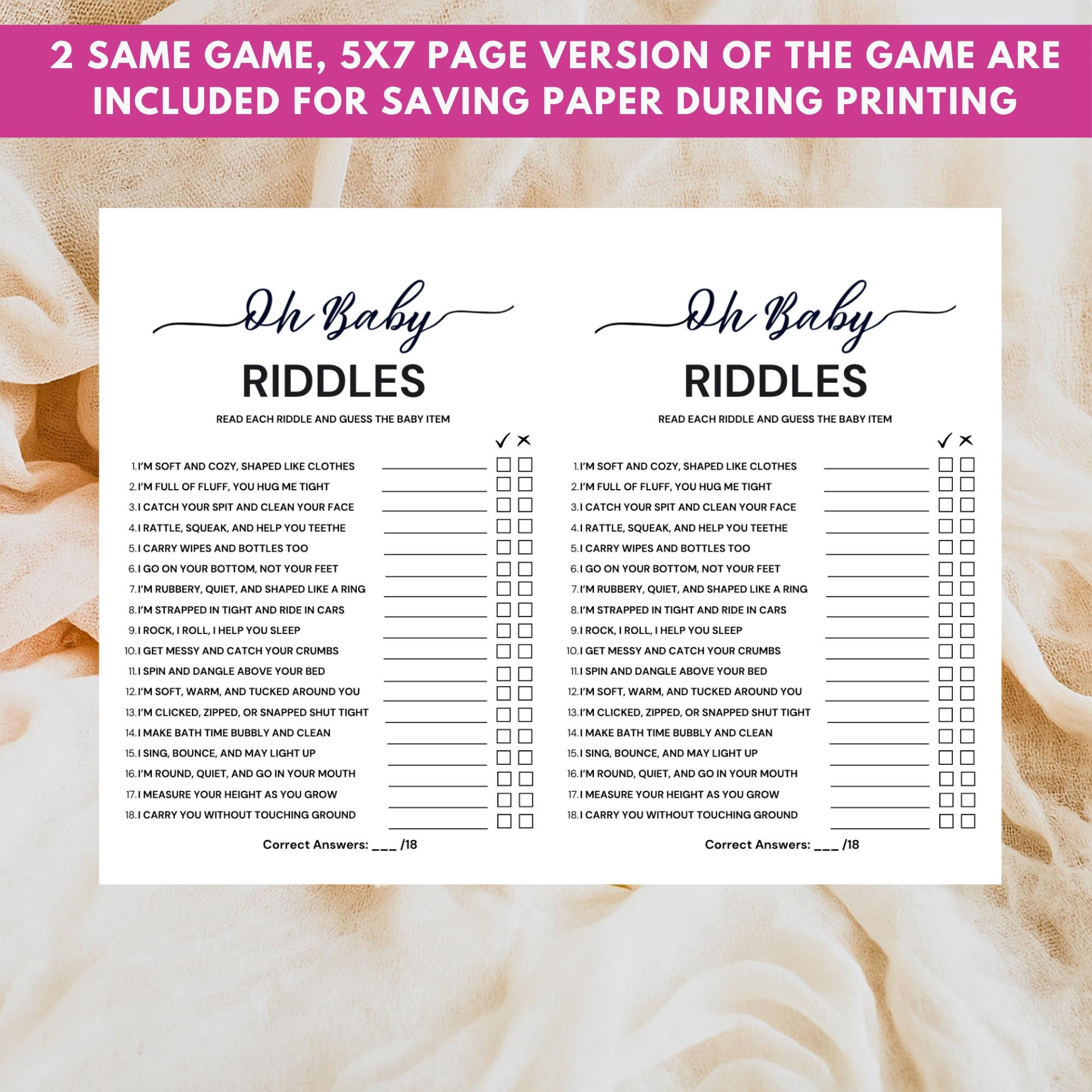 Oh Baby Shower Riddles Game,fun Minimalist Baby Shower Printable,guess ...