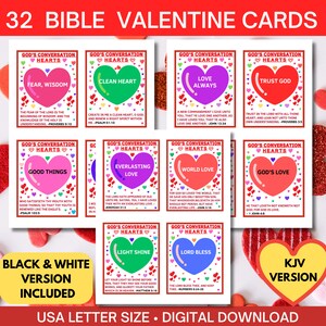 God&#39;s Conversation Hearts Valentine Day Cards|Christian Bible Verse Valentine Party Printable Cards|Church Women Ministry Party Invitation