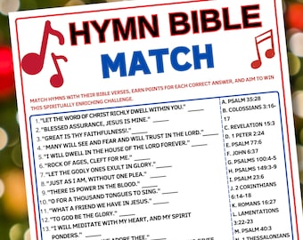 Hymn Bible Verse Match Game,Bible Match Party Games for Kids & Adults,Church Fun Activity,Bible Study Group Ladies Game,Women Ministry Game
