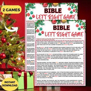 Bible Left Right Game|thanksgiving Printable Party Game|church ...