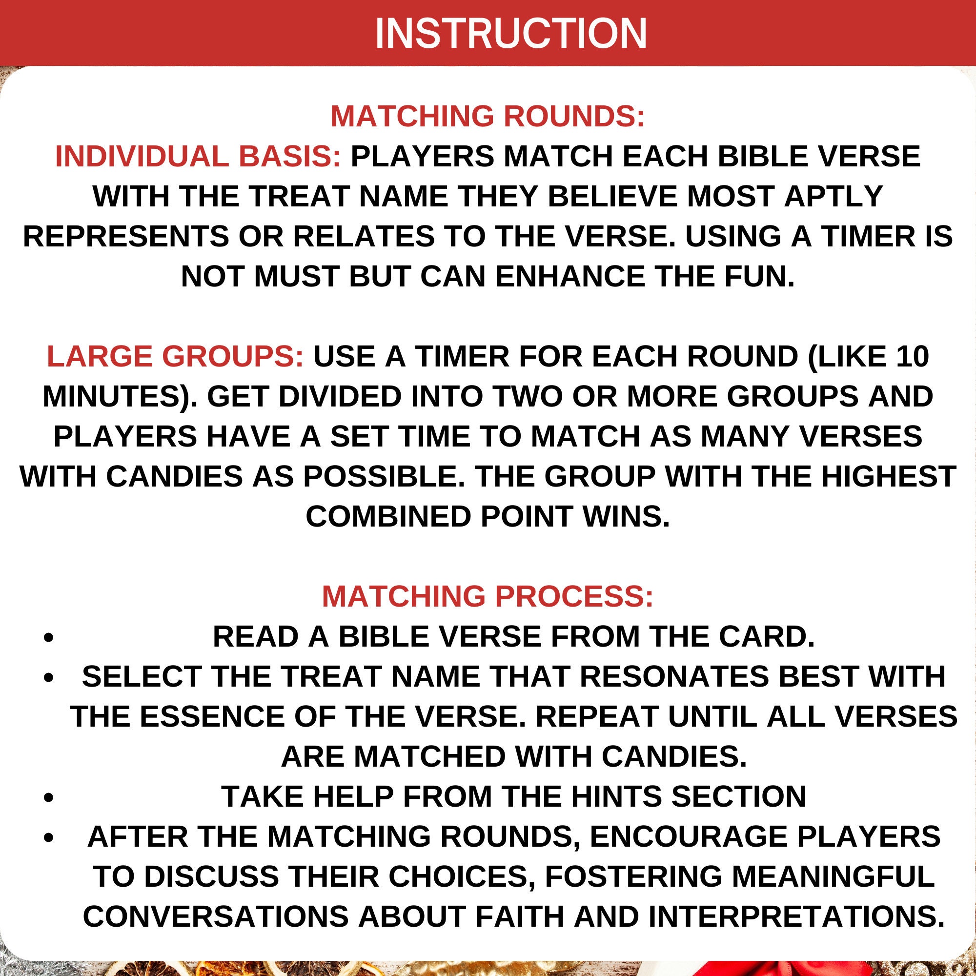 Bible Treats Match Game|bible Printable Game for Kids & Adult|church ...