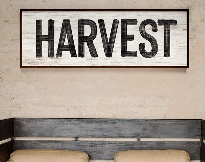 Autumn Wall Art Gift, Black And White Harvest Sign, Modern Decor