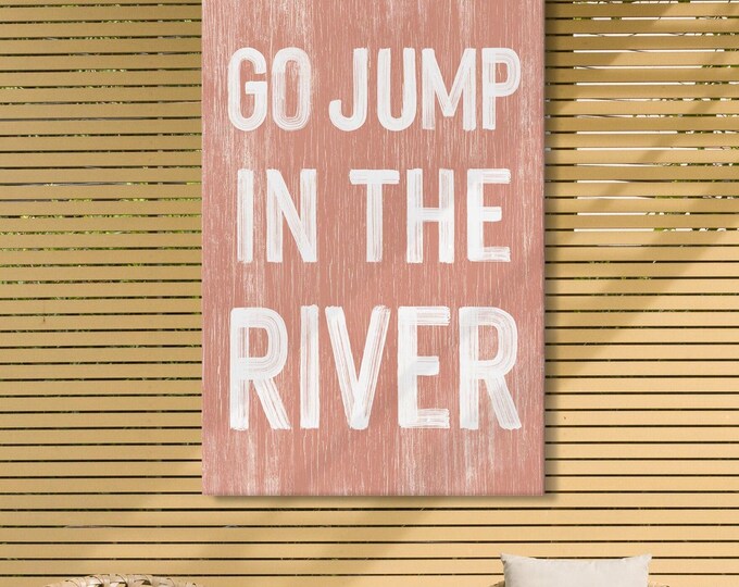 River House Decor Dusty Pink River Wall Art Rustic Cabin Print