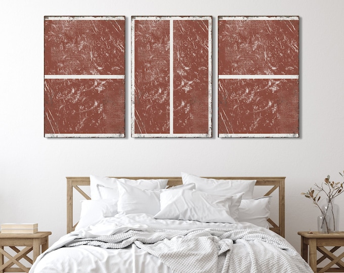 Triptych PICKLEBALL Wall Art,  3 Piece Framed Set, Pickleball Gifts, Sports-themed decor, Modern Farmhouse, Clay Brown
