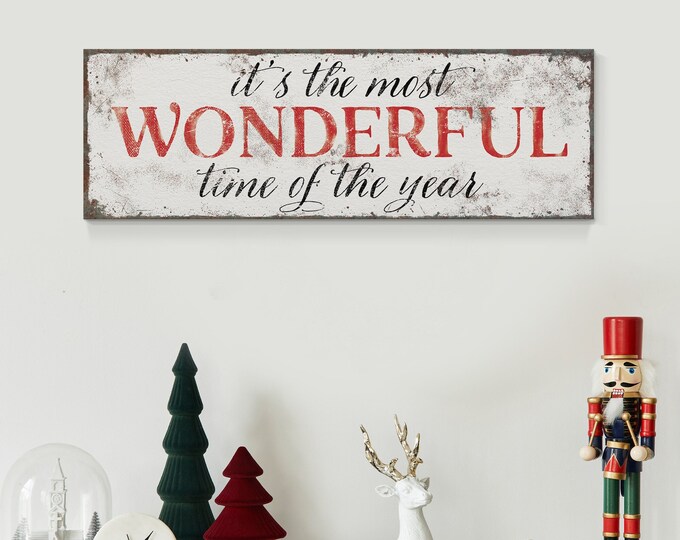 Xmas Home Decor, Holiday Home Decor, Christmas Wall Art, Festive Signage, Seasonal Decoration, Red and White Holiday Wall Hanging