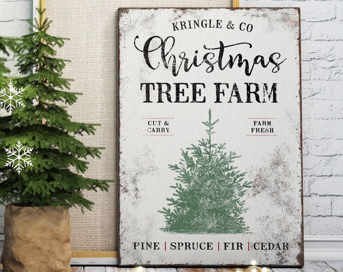 Christmas Wall Decor, Farmhouse Holiday, Winter Wall Signs, Rustic Wood Hanging, Vintage Tree Farm Sign, Nostalgic Seasonal Art Gift