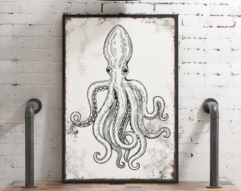 Octopus Wall Decor: Nautical Sea Creature (Multiple Sizes Available)