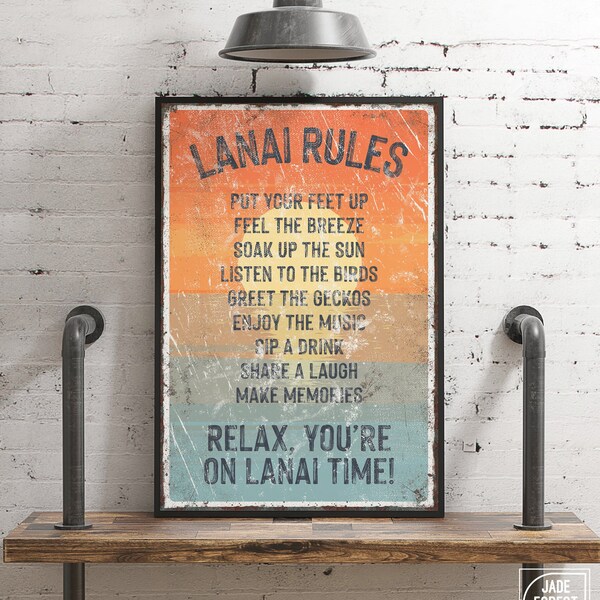 Patio Rules Canvas Art Etsy