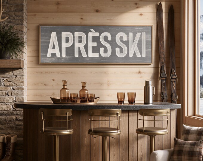 Rustic Winter Decor, Cozy Lodge Decor, Cabin Style, Grey Weathered Print, Housewarming Gift