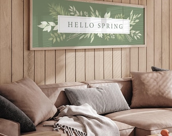 Hello Spring Canvas Sign, Greenery Botanical (Multiple Sizes)