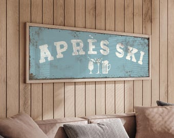 Après Ski Sign Tide Blue Rustic Wall Art