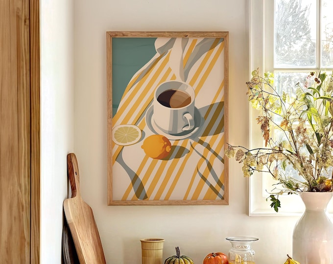 Espresso Wall Art, La Dolce Vita Coffee Nook Print, Mediterranean Kitchen Decor