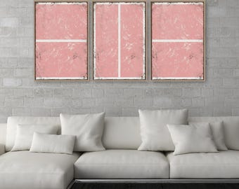 Pink Wall Art with a Blush Pickleball Court