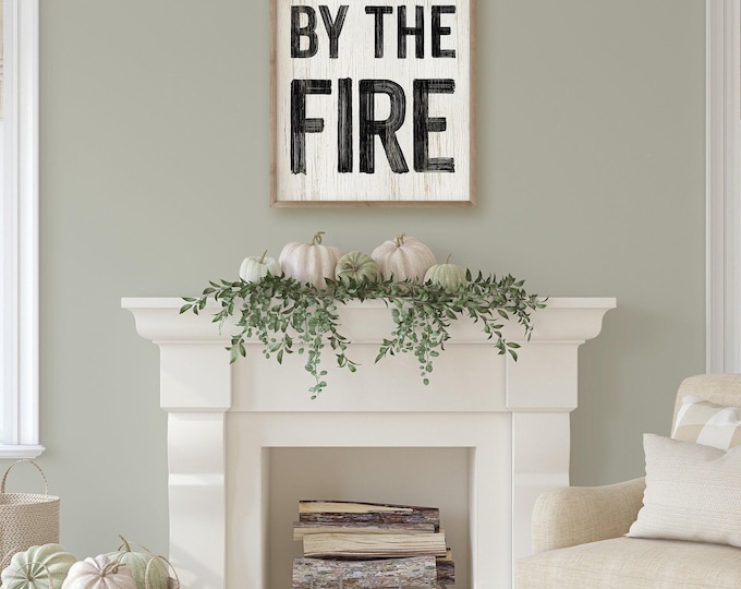 Fall Wall Art Sign: Rustic Distressed Wood - Multiple Sizes & Frames