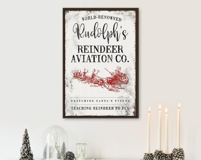 Rustic Rudolph Reindeer Sign - Cozy Farmhouse Holiday Decor