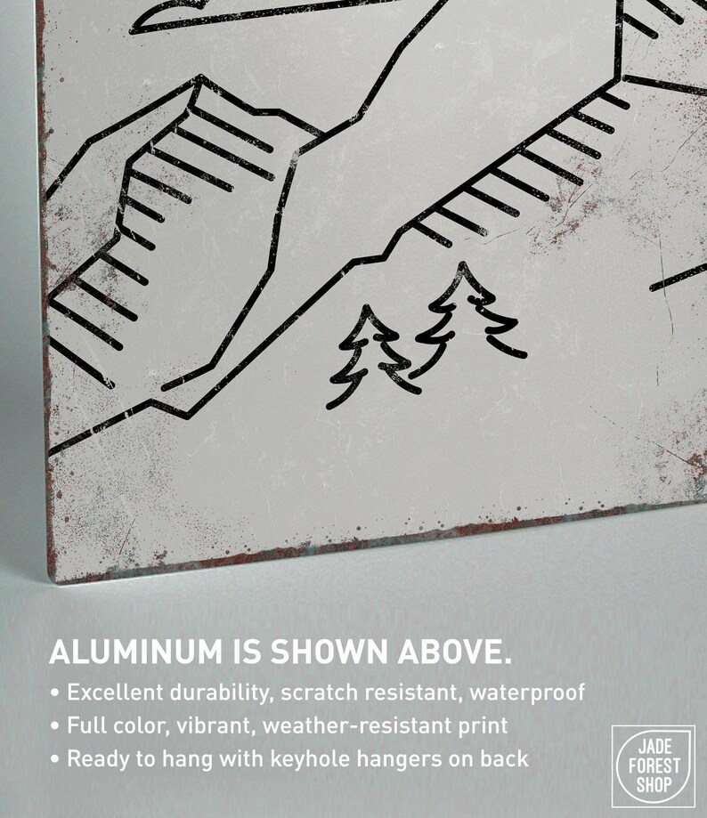 Tríptico abstracto de montaña en gris piedra, arte de pared para cabaña, juego de 3 piezas imagen 5