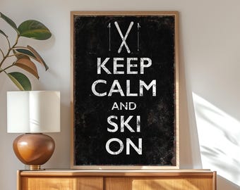 Ski Cabin Wall Art: Retro Black and White - Rustic Framed Print