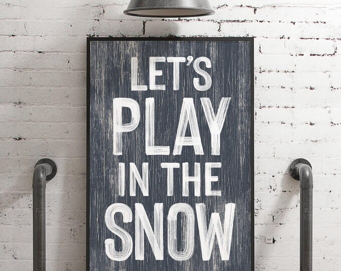 Farmhouse Winter Sign, Navy Blue and White (Framed Wall Art)