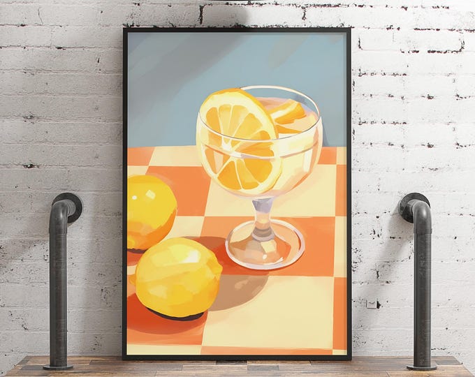 Citrus Cocktail Wall Art, Italian Aperitivo Print, La Dolce Vita Bar Decor
