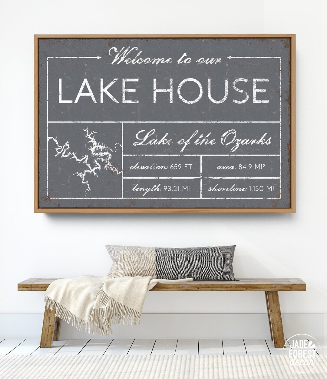 Welcome to Our LAKE HOUSE Sign, Vintage Lake of the Ozarks Canvas for ...