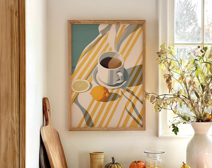 Italian Coffee Wall Art – La Dolce Vita Mediterranean Kitchen Print