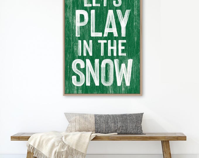 Playing In The Snow Wall Art - Rustic Farmhouse Holiday Decor