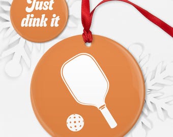 Pickleball Ornament: Holiday Sports Decor in Christmas Colors