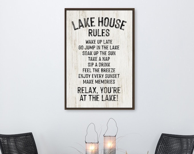 Vintage Lake House Sign, Distressed Black Wood, Christmas Lake Decor Gift