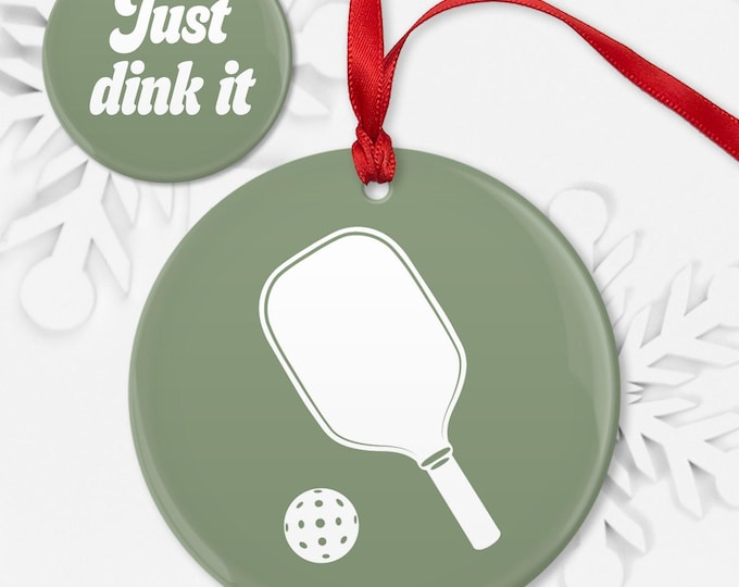 Pickleball Paddle Ornament: Double-Sided, Ceramic or Aluminum
