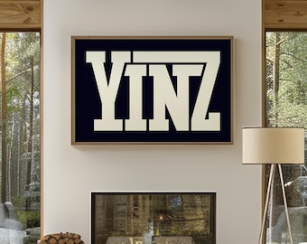 Large Yinz Canvas Sign, Black and White Decor, Gift for Pittsburgh Native, Minimalist Wall Art, Large Bold Typography Print, Pittsburgh Art