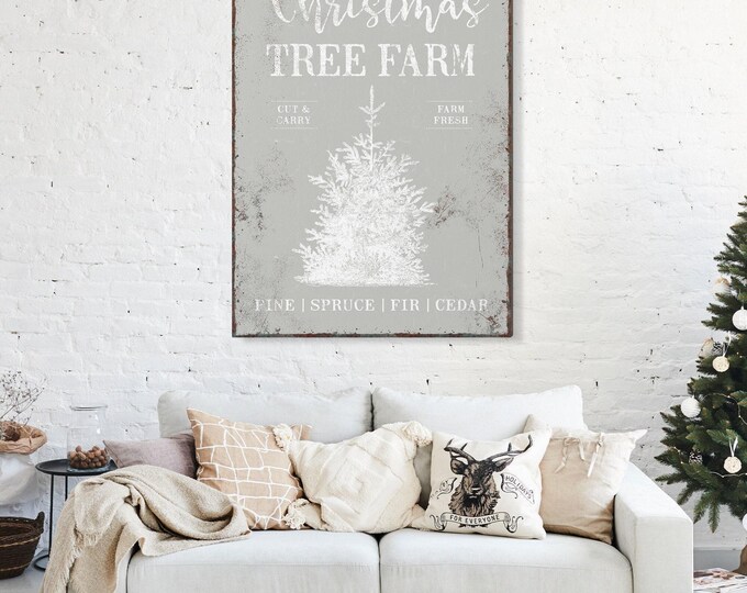 Vintage Christmas Tree Farm Sign, Unique Gift for Mom, Farmhouse Poster