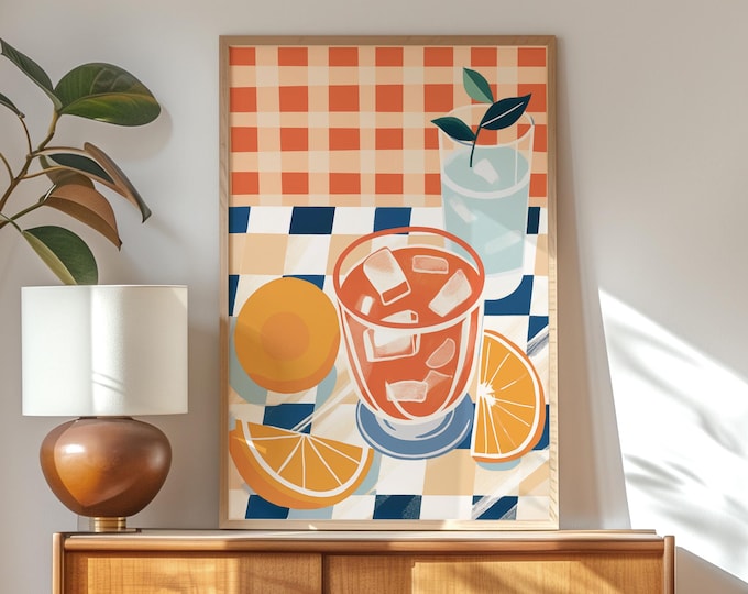 La Dolce Vita Canvas, Vintage Palm Art, Coastal Decor Gift, Retro Tropical Poster, Beachhouse Charm, Aluminum Panel Print