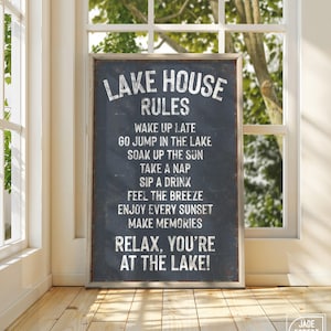 Aluminum Lake Art, Lake House Decor, House Rules Sign, Vintage Coastal Wall Plaque, Nautical Home Accent, Vacation Rental Gift
