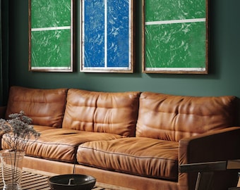 Pickleball Triptych Wall Art, Modern Sports Decor, Funny Sports Decor, Soccer Sports Decor