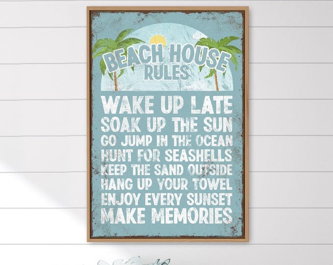 Retro Tiki Bar Wall Art - Vintage Palm Trees, Coastal Vibes