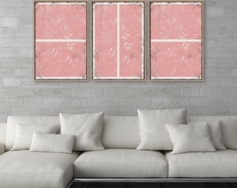 Triptych PICKLEBALL Wall Art,  3 Piece Framed Set, Pickleball Gifts, Sports-themed decor, Modern Farmhouse, Quad Blush Pink