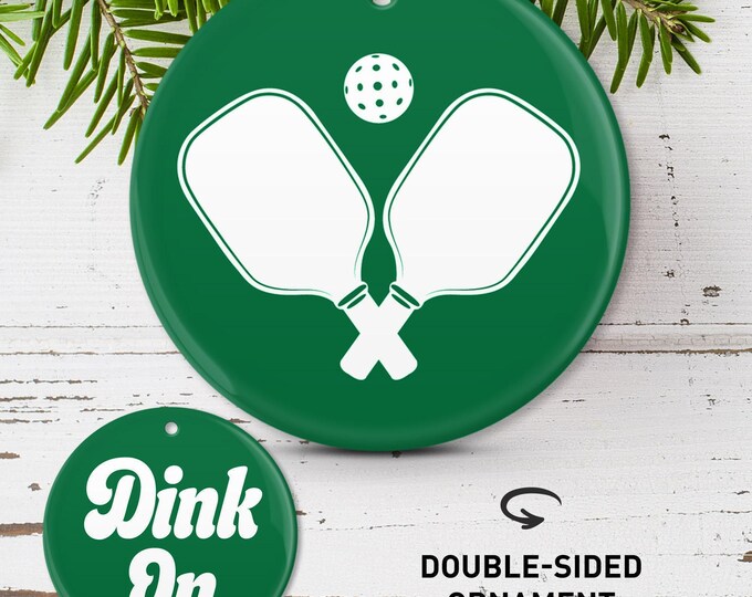 Pickleball Christmas Ornament - Colorful Double-Sided Design