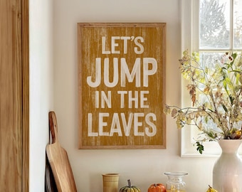 Autumn Wall Decor, Farmhouse Fall, Leafy Wall Art, Rustic Seasonal Sign, Cozy Harvest Decoration, Caramel Toned Framed Hanging