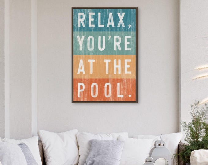 You're At The Pool Sign, Slate Teal Terracotta Color Bands, Vacation Home Gift