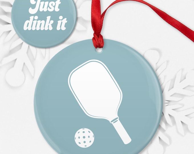 Holiday Pickleball Ornament, Paddle Design (Ceramic or Aluminum)