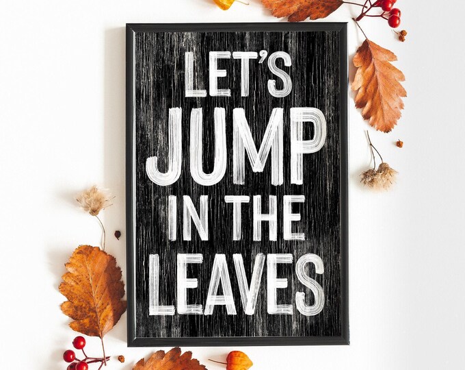Fall Wall Art: Rustic Farmhouse Style - Black White Wood Frame