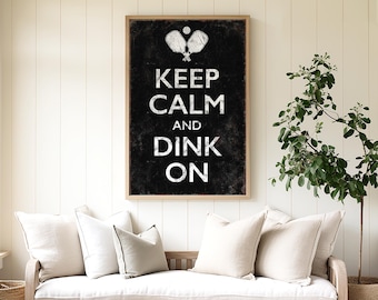 Pickleball Wall Art: Retro Black Canvas - Farmhouse Style Decor