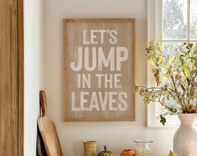 Farmhouse Fall, Autumn Wall Decor, Harvest Art, Distressed Wood Sign, Leafy Seasonal Design, Cozy Fall Accent, Framed Wall Hanging