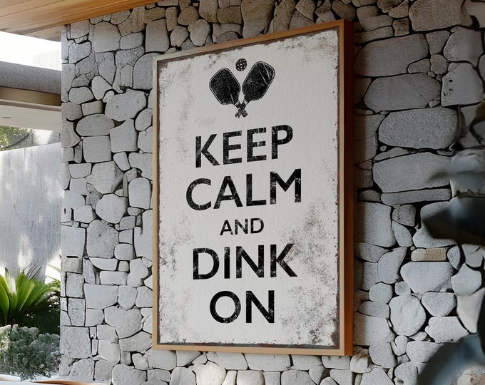 Vintage Pickleball Sign, Retro Wall Art (Canvas, Paper, Aluminum)