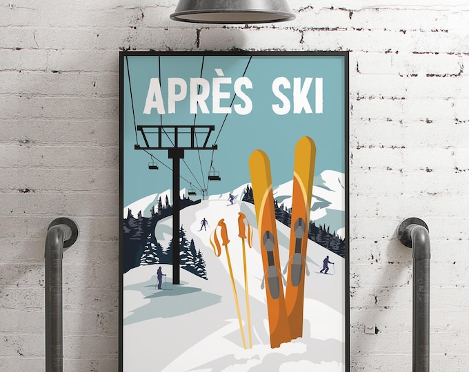 Retro Apres Ski Sign - Cozy Winter Lodge Wall Decor