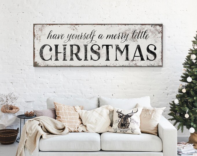 Have Yourself a Merry Little Christmas Sign: Farmhouse Holiday Wall Decor