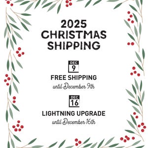a christmas sale sign with holly branches and red berries